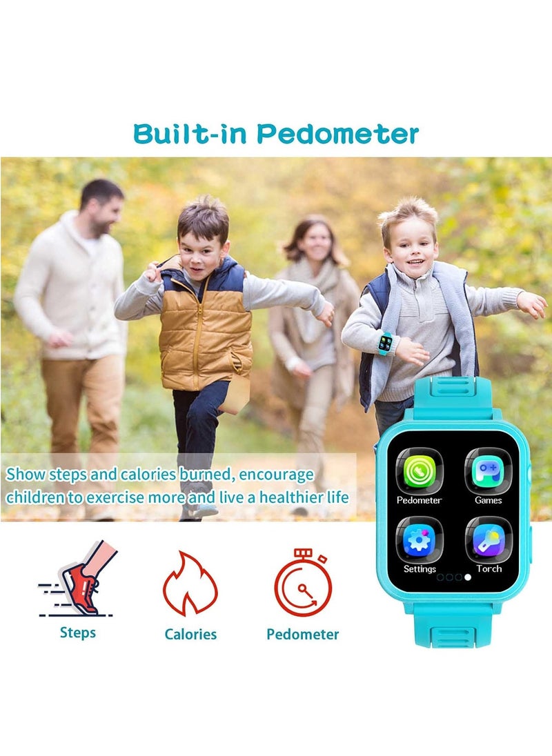 Generic Kids Smart Watch, Smart Game Watch with 24 Games, HD Touch Screen, Video, Camera, Music Player, Pedometer, Flashlight, Alarm Clock,  Kids Watches for 5-12 Year Olds Boy/Girl (Blue)  - Image 4