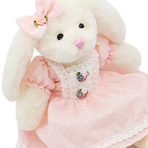 oits cute Small Soft Stuffed Animal Bunny Rabbit Plush Toy for Baby Girls 15inch (White Rabbit Wearing Pink Retro Dress) - Image 5