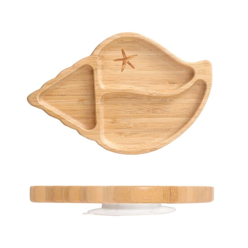Cute Cartoon Kids Sectioned Dinner PlateConch plate marble Conch plate marble