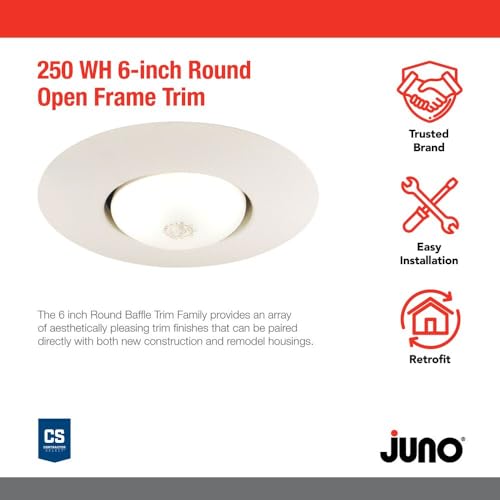 Juno Lighting Group 250 WH BR30 Halogen Open Frame in White Trim, 65 Watts, 6 Inch, White - Image 2