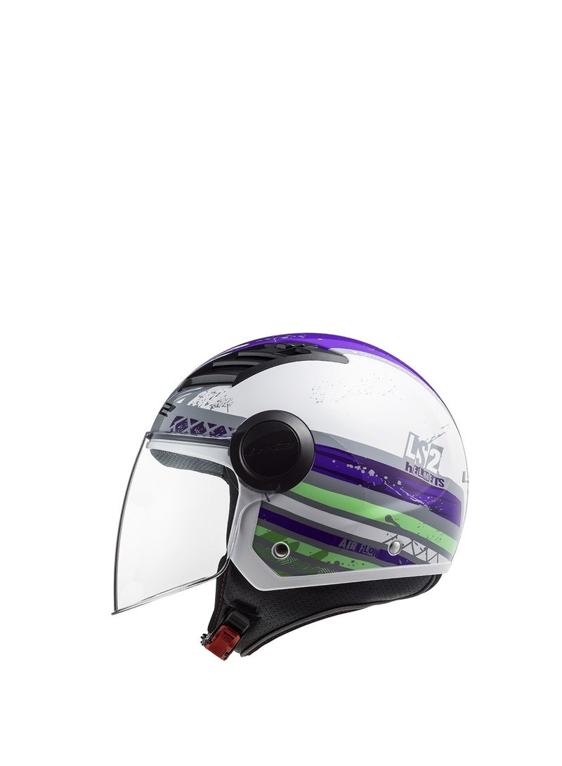 LS2 HELMET OF562 AIRFLOW WHITE X PURPLE X GREEN