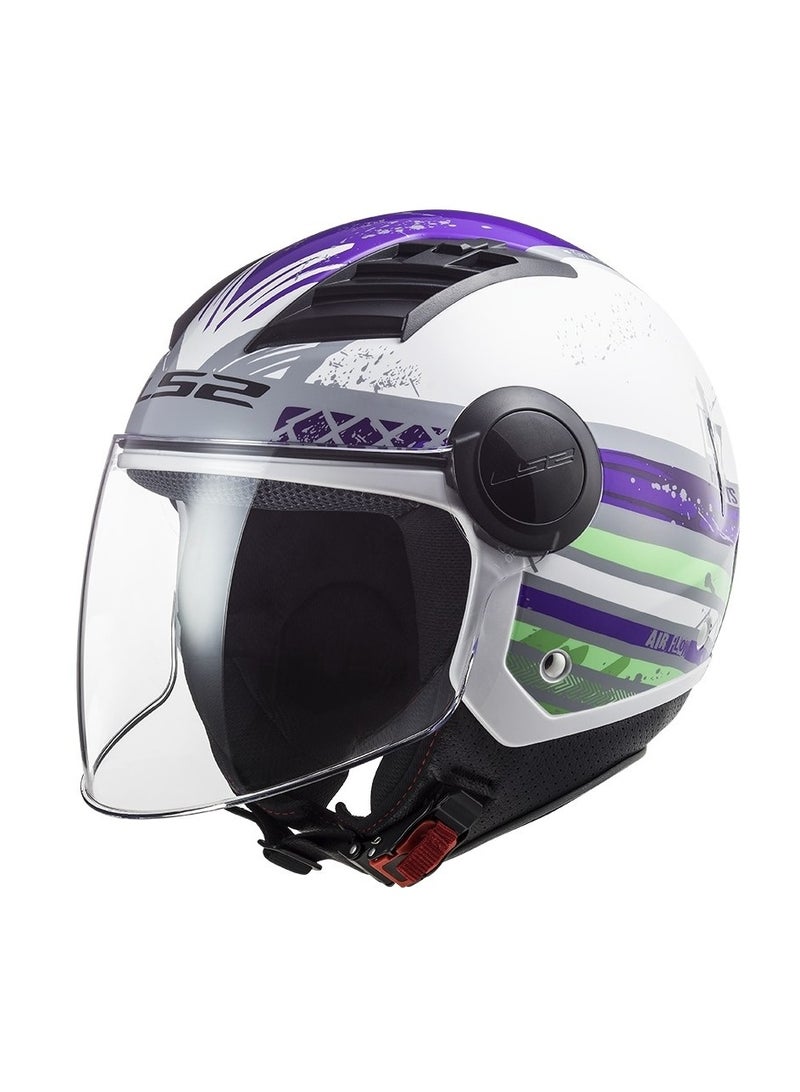LS2 HELMET OF562 AIRFLOW WHITE X PURPLE X GREEN