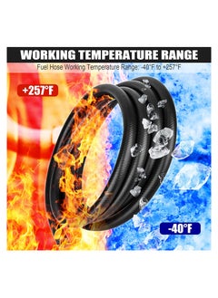 KASTWAVE 3/8 Inch ID Fuel Line Hose 10FT NBR Neoprene Rubber Push Lock Hose High Pressure 300PSI for Automotive Fuel Systems Engines  - Image 3