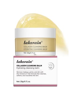 lakerain Collagen Cleansing Balm Remove Makeup Grime and Dirt Cleansing Balm that Cleanses Softens and Nourishes Skin Face Cleanser and Makeup Remover Hydrating Cleansing Balm Face Cream 20g Rose 02  - Image 1