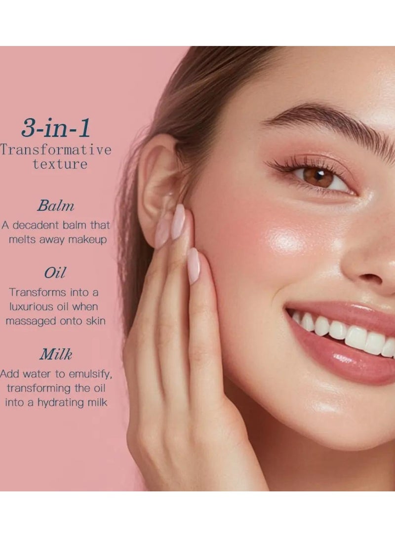 lakerain Collagen Cleansing Balm Remove Makeup Grime and Dirt Cleansing Balm that Cleanses Softens and Nourishes Skin Face Cleanser and Makeup Remover Hydrating Cleansing Balm Face Cream 20g Rose 02  - Image 3