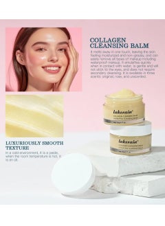 lakerain Collagen Cleansing Balm Remove Makeup Grime and Dirt Cleansing Balm that Cleanses Softens and Nourishes Skin Face Cleanser and Makeup Remover Hydrating Cleansing Balm Face Cream 20g Rose 02  - Image 4