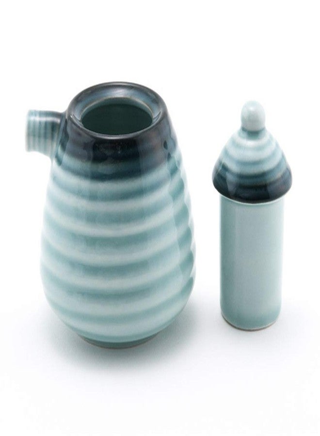 هابي سايلز هابي سيلز HSSD-LTBL05، موزع زيت خزفي على الطراز الياباني، موزع خل بونزو، موزع صلصة الصويا شويو مع غطاء، 5 أونصة سائلة، (أزرق فاتح) - Image 3