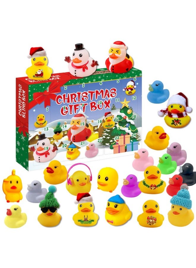 null - Vinyl Duck Blind Box Small Yellow Duck Advent Calendar Box Countdown Blind Box Toy Suit-Color:Carnival Blind Box-high-end 24 Ducks Color Box Packaging 616 - Image 1