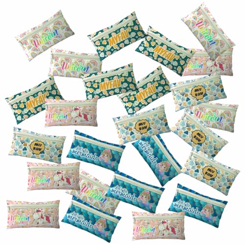 Myfav MY FAV Set of 20 Birthday Party Return Gift Pencil Pouches | Cute Animal Print Polyester Stationery Case with Zip | School Supply Organizer for Kids; Students & Party Favors (Assorted) - Image 1