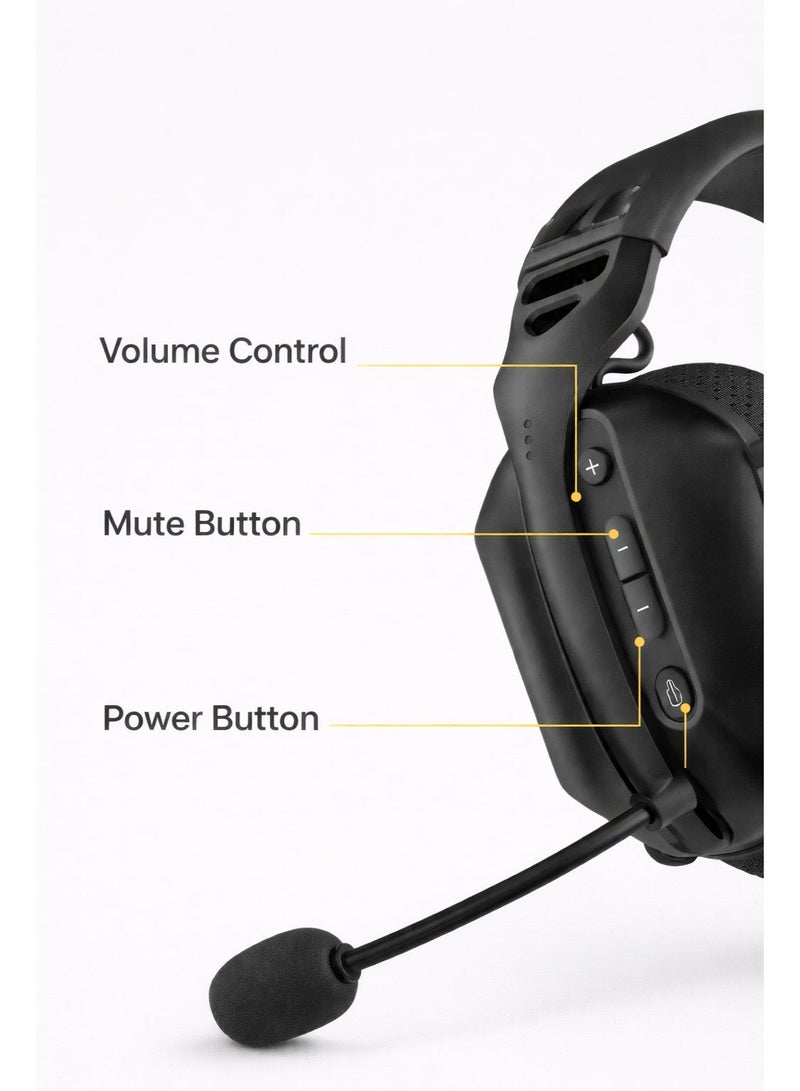 ASA A90 RGB Wireless & Wired Gaming Headset with Noise-Canceling Microphone – Bluetooth, USB & 3.5mm, Multi-Platform Compatibility - Image 2