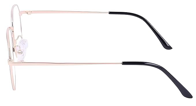 mashamart® Hexagon Shape Blue Cut Antiglare Computer Eyeglasses For Men And Women |Blue Light Filtering Glasses For Computer And Mobile Use | 100% UV Protection | Gold Silver Rose-Gold (Gold Black) - Image 3