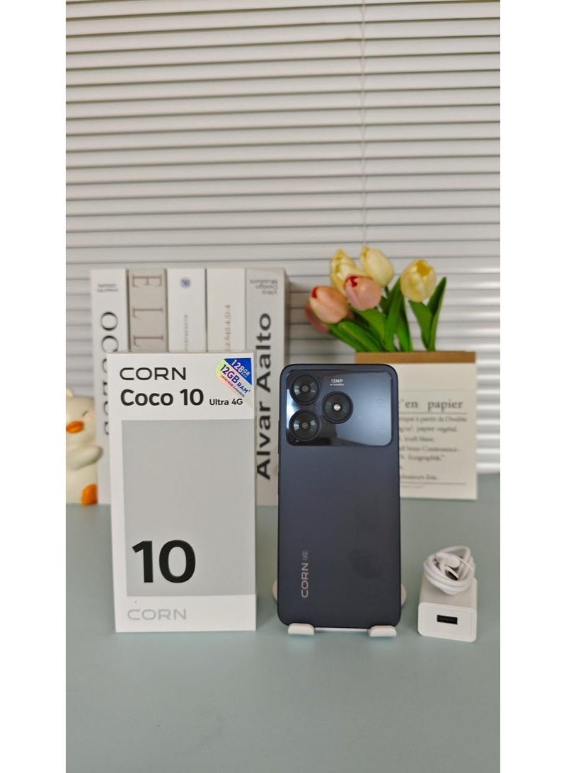 كورن Coco 10 Ultra شاشة 6.8 بوصة عالية الدقة + بطارية 5000 مللي أمبير في الساعة وذاكرة وصول عشوائي 4 جيجابايت وذاكرة قراءة فقط 128 جيجابايت أسود - Image 1