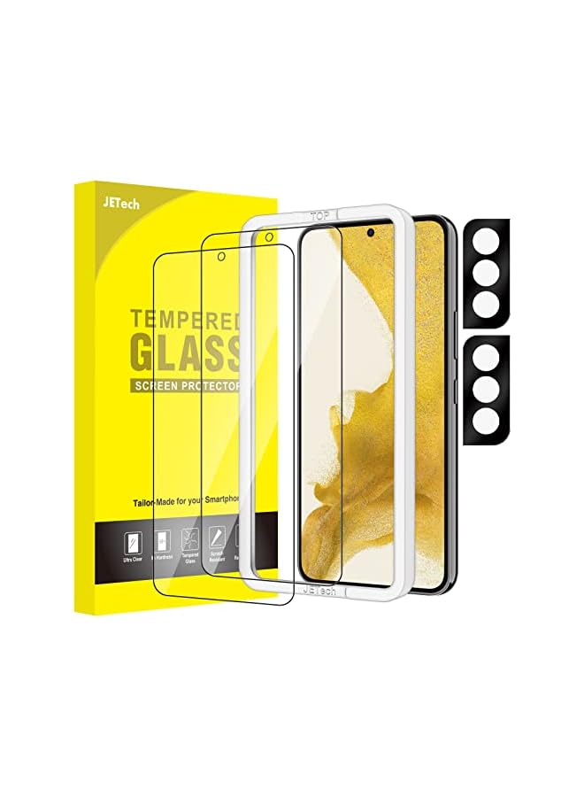 JETech Screen Protector for Samsung Galaxy S22 5G with Camera Lens Protector, Easy Installation Tool, Tempered Glass Film, Fingerprint ID Compatible, 2-Pack Each - Image 1