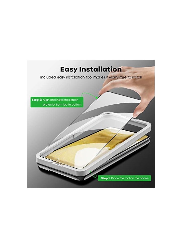 JETech Screen Protector for Samsung Galaxy S22 5G with Camera Lens Protector, Easy Installation Tool, Tempered Glass Film, Fingerprint ID Compatible, 2-Pack Each - Image 3