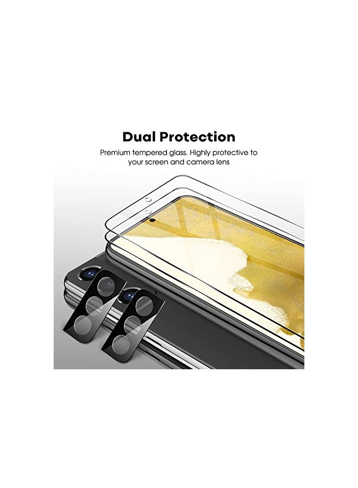 JETech Screen Protector for Samsung Galaxy S22 5G with Camera Lens Protector, Easy Installation Tool, Tempered Glass Film, Fingerprint ID Compatible, 2-Pack Each - Image 5