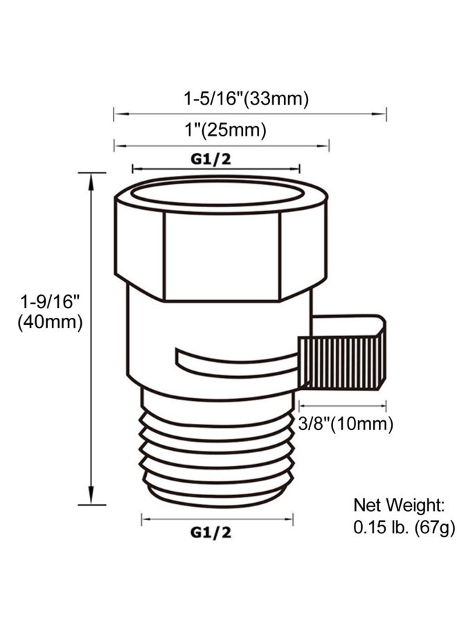 APLusee APLusee NW02-P Brass Shut-Off Shower Bidet Control Valve Silver 1  - Image 2