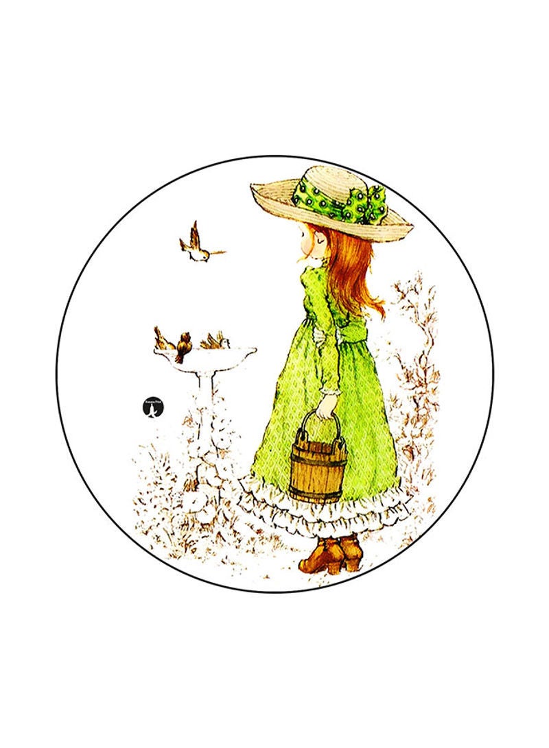 RKN A Girl Printed Round Mouse Pad Multicolour