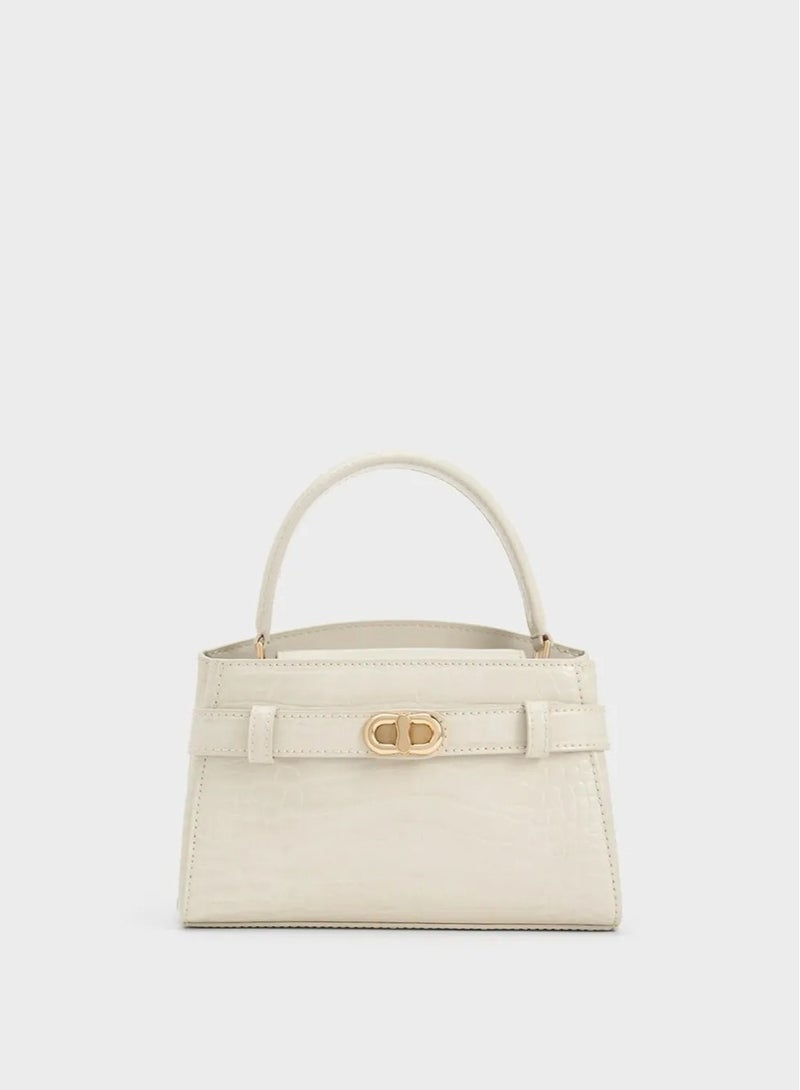Charles & Keith - Metal Buckle Strap Tote Shoulder Bag - Image 1