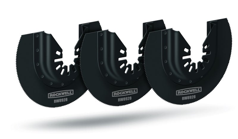 Rockwell RW8928.3 Sonicrafter Oscillating Multitool 3-1/8-Inch HSS Semicircle Saw Blade with Universal Fit System, 3-Pack - Image 1