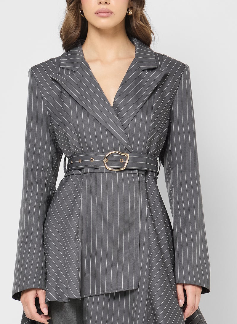 ELLA Longline Striped Blazer - Image 3