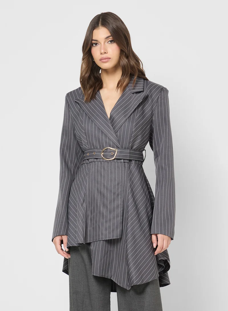 ELLA Longline Striped Blazer