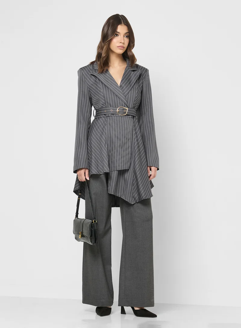 ELLA Longline Striped Blazer