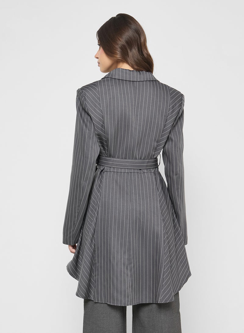 ELLA Longline Striped Blazer - Image 2