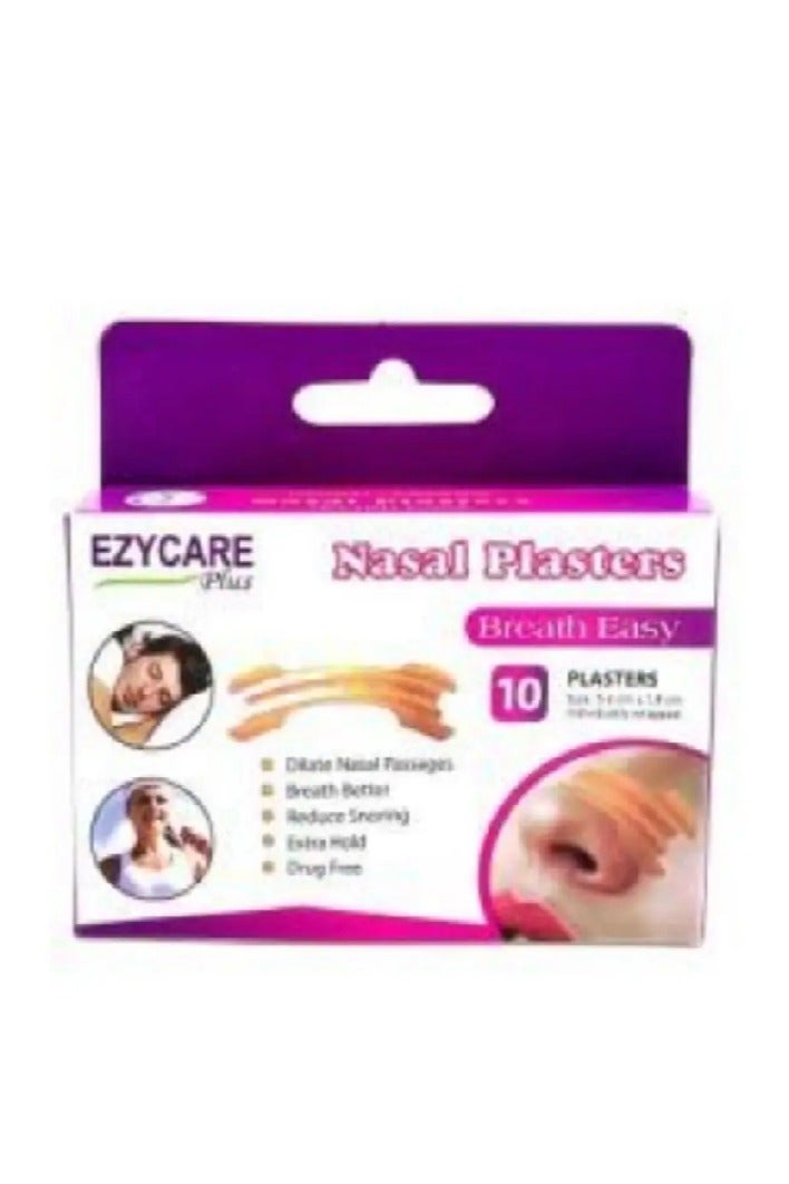 EzyCare Nasal Strips for Snoring, 10 Pcs Nose Strips for Breathing Sleeping Help Stop Snoring Relieve Nasal Congestion Nasal Strips Snoring Devices for Men Women Anti Snore Strips - Image 1