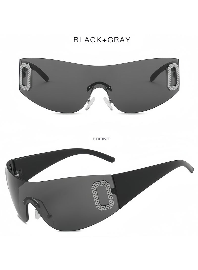 جديد نمط Y2K الإنترنت المشاهير النظارات الشمسية بدون إطار - Image 2