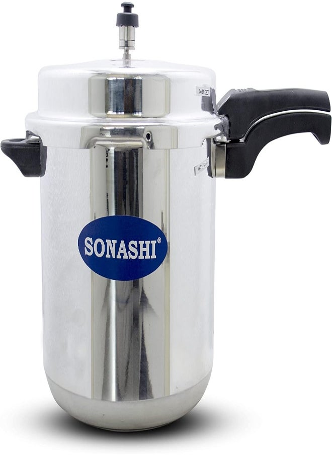 AKDC Sonashi Spc-112 Pressure Cooker – Heavy-Base Aluminium Pressure Cooker With Whistling Weight Valve, Extra Strong Lugs, Mirror Polish, Home Appliances  - Image 2