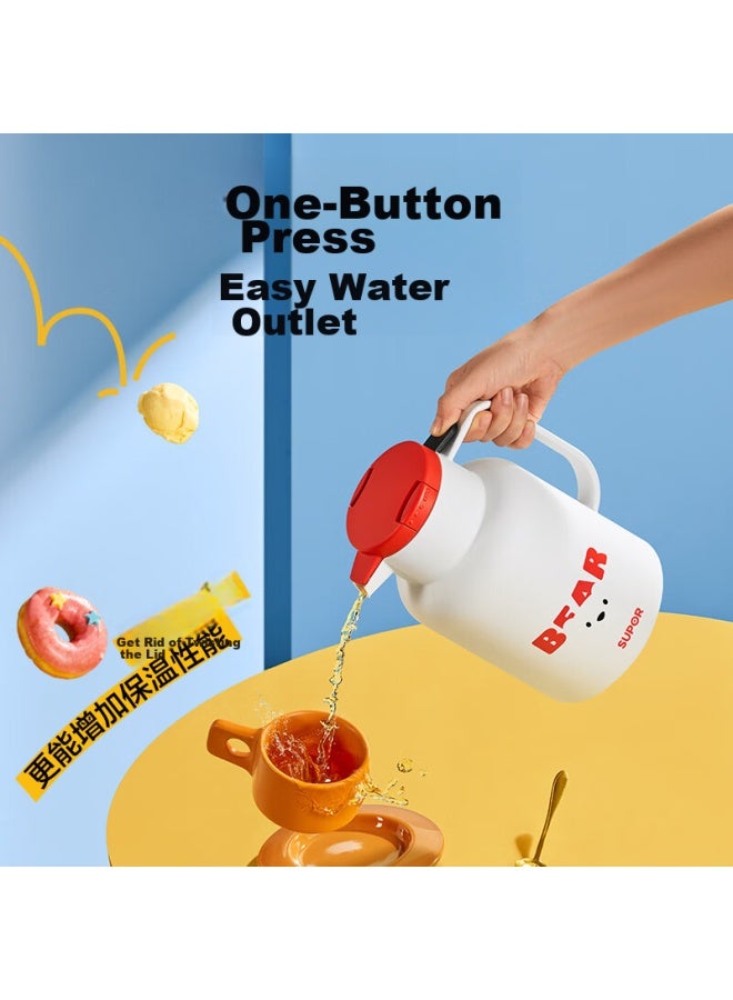 Supor Insulated Thermos Household Large Capacity Vacuum Glass Red Gall Warm Water Bottle 2.0l Outdoor Portable Hot Water Flask - Image 5