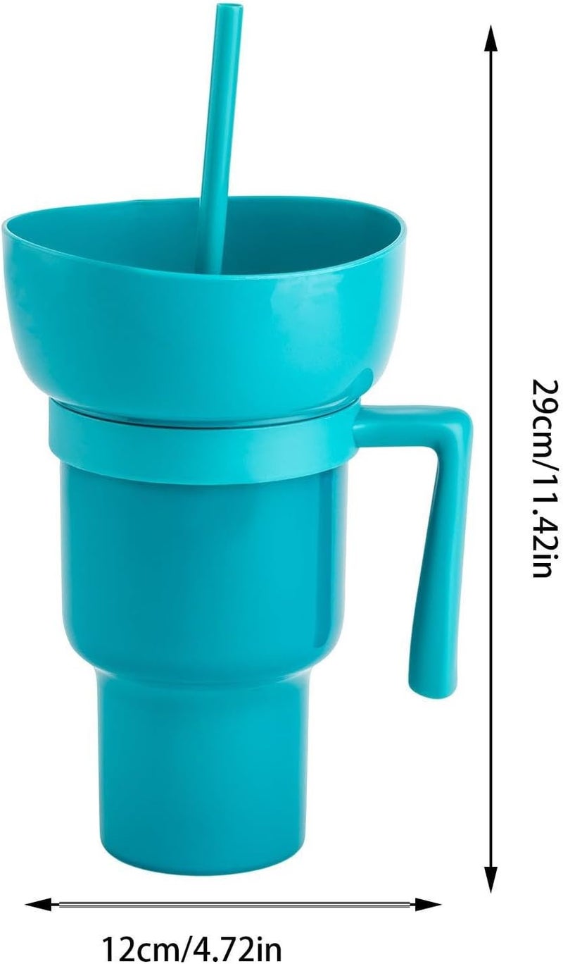 windforgecraft Stadium Tumbler with Snack Bowl | 2 in 1 Snack and Drink Cup,Without Handle Popcorn Cup Snack Cup Multifunctional Cup,Leakproof Snack Cup,Reusable Snack and Drink Cup for Adults,Kids - Image 4
