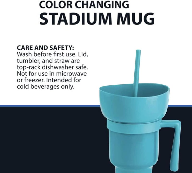 windforgecraft Stadium Tumbler with Snack Bowl | 2 in 1 Snack and Drink Cup,Without Handle Popcorn Cup Snack Cup Multifunctional Cup,Leakproof Snack Cup,Reusable Snack and Drink Cup for Adults,Kids - Image 2
