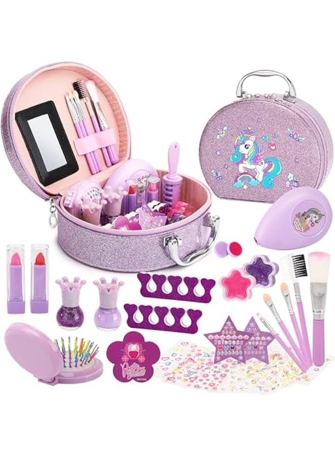 NIBEMINENT Kids Nail Polish Set for Girls,Nail Art Salon Kit with Non-Toxic Quick Dry Nail Polish,DIY Nail Art for Grils Gifts Toys for 3 4 5 6 7 8 9 10 Year Old Girls - Image 1