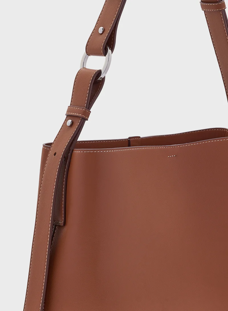 MANGO Short Handle Shopper Bag