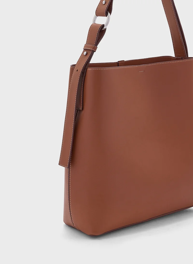 MANGO Short Handle Shopper Bag