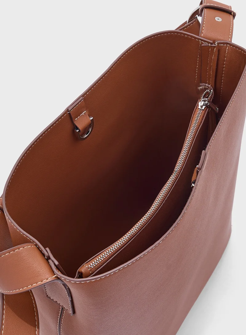 MANGO Short Handle Shopper Bag