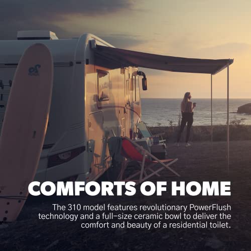 Dometic 310 Standard Toilet - Oblong Shape, Lightweight and Efficient Flush with Pressure-Enhanced PowerFlush and Slow Close Seat Cover - Perfect for Modern RVs - Image 5