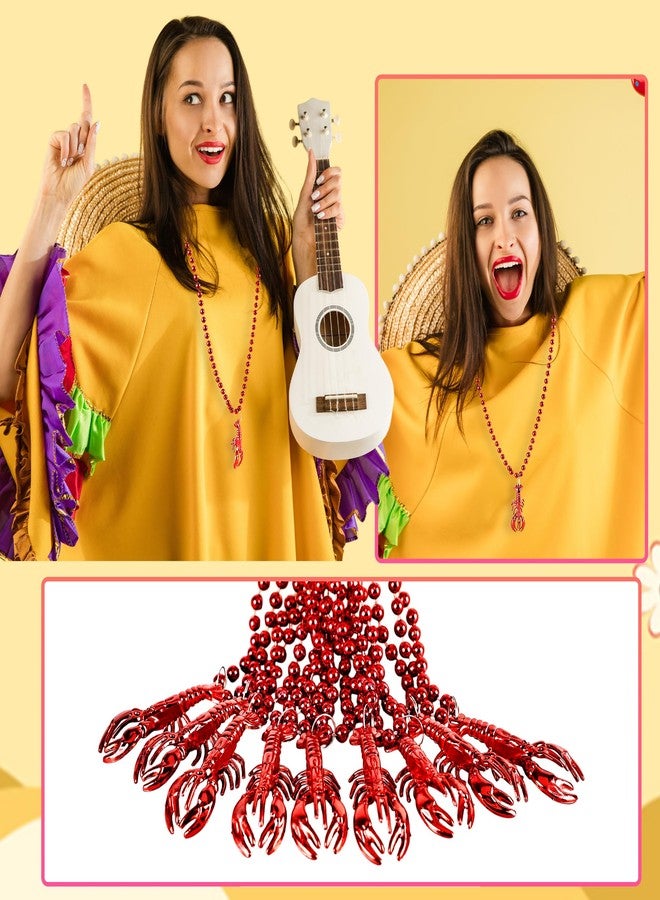 Hoarost 36 Pcs Crawfish Bead Necklaces Funny Lobster Pendant Necklace for Carnivals Celebration Mardi Gras Accessories Holiday Party Supplies - Image 4