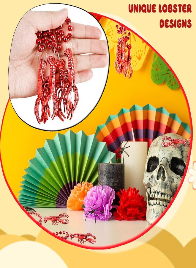 Hoarost 36 Pcs Crawfish Bead Necklaces Funny Lobster Pendant Necklace for Carnivals Celebration Mardi Gras Accessories Holiday Party Supplies - Image 3