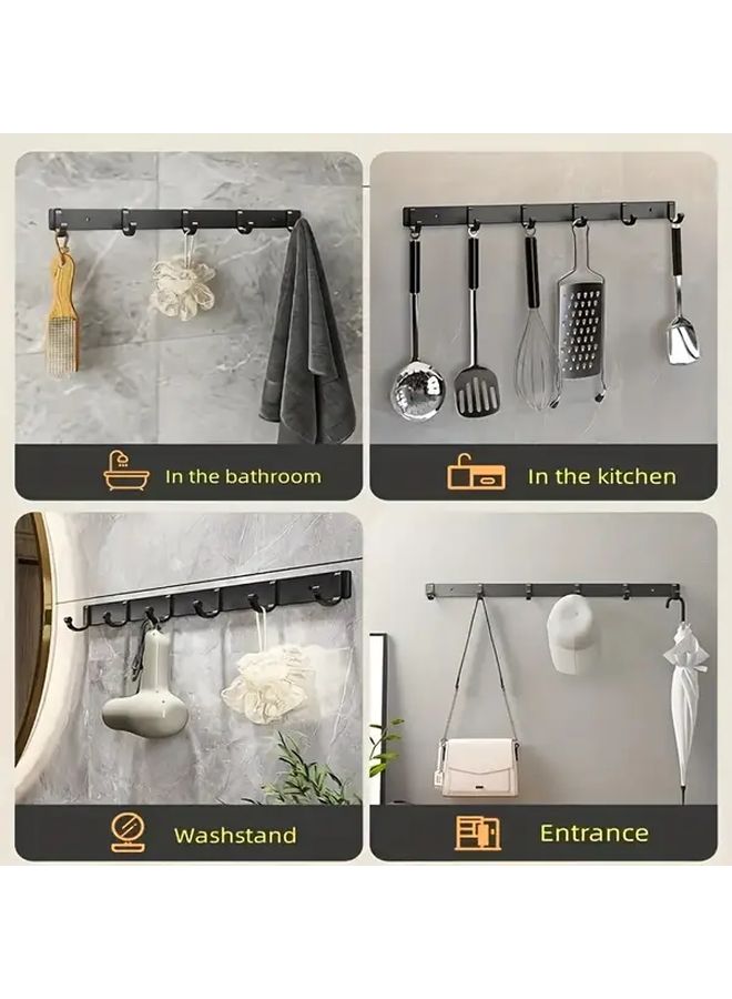 Wall Mounted Row Hook with 4 Hooks Durable Aluminum Clothes Hanger - Image 5