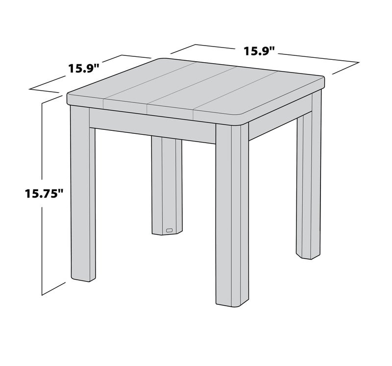 Keter Outdoor Chaise Side Table - Graphite - Image 2