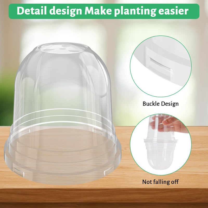 Bluepro 36 Packs 5/4/3.5 Inch Clear Plant Pot Humidity Domes, Transparent Seedling Domes Compatible with 5/4/3.5 Inch Reinforced Nursery Pots - Image 5
