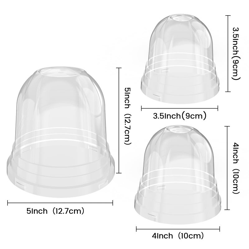 Bluepro 36 Packs 5/4/3.5 Inch Clear Plant Pot Humidity Domes, Transparent Seedling Domes Compatible with 5/4/3.5 Inch Reinforced Nursery Pots - Image 2