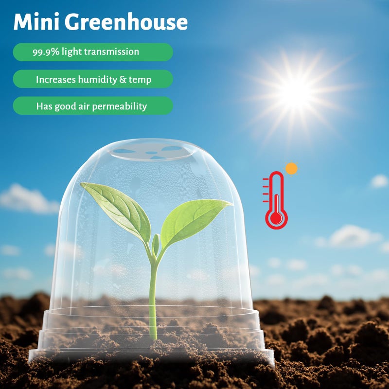 Bluepro 36 Packs 5/4/3.5 Inch Clear Plant Pot Humidity Domes, Transparent Seedling Domes Compatible with 5/4/3.5 Inch Reinforced Nursery Pots - Image 3