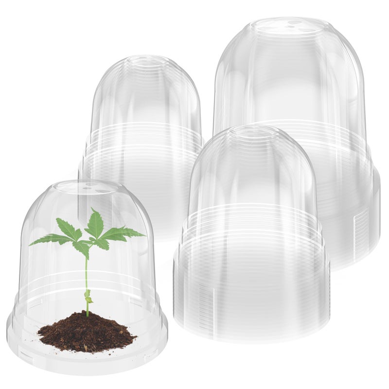 Bluepro 36 Packs 5/4/3.5 Inch Clear Plant Pot Humidity Domes, Transparent Seedling Domes Compatible with 5/4/3.5 Inch Reinforced Nursery Pots - Image 1