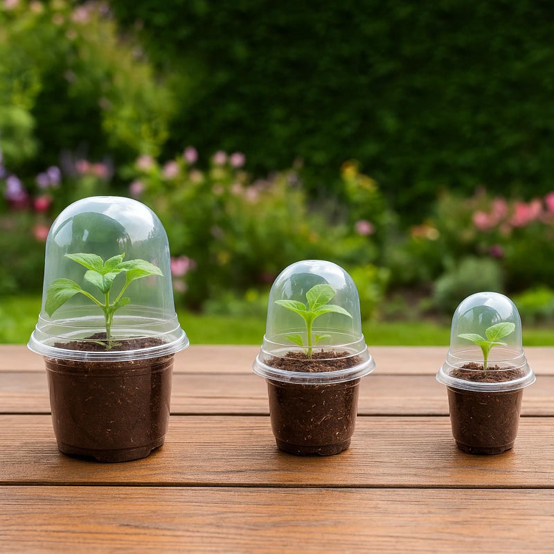 Bluepro 36 Packs 5/4/3.5 Inch Clear Plant Pot Humidity Domes, Transparent Seedling Domes Compatible with 5/4/3.5 Inch Reinforced Nursery Pots - Image 4