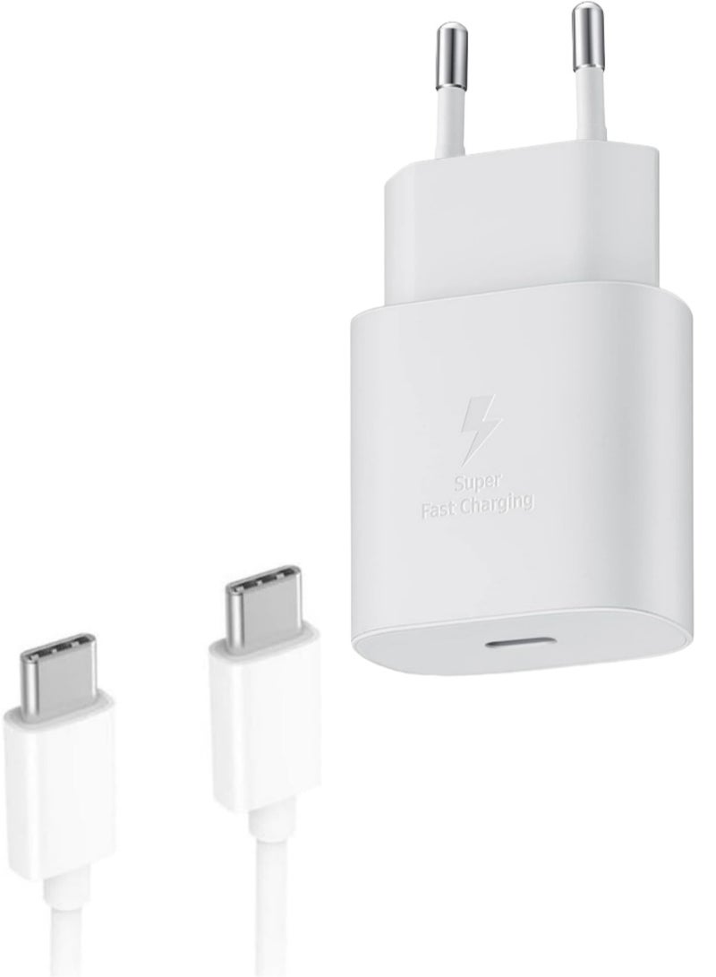Fast Charger 45W With Type-C To Type-C Cable Compatible With Samsung - White