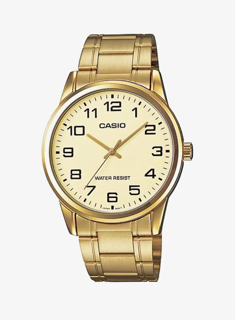 كاسيو Men's Stainless Steel Analog Watch MTP-V001G-9BUDF - 38 mm