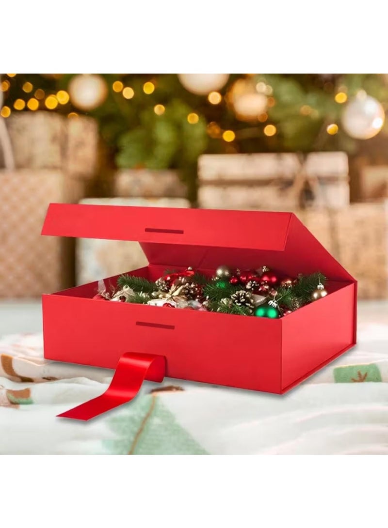 KRONFOL 1 pcs Elegant Magnetic Gift Box, read with Lid and Ribbon, for Wedding, Christmas, Valentine's Day, Mother's Day, New Year, Bridesmaid Gifts, Party Supplies, Paper Material - Image 3